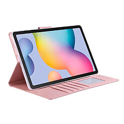 Etui en PU fermoir magnétique, anti-chute avec support pour votre Samsung Galaxy Tab S6 Lite/S6 Lite (2022) - or rose