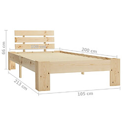 vidaXL Cadre de lit sans matelas bois massif de pin 100x200 cm pas cher