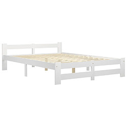 Maison Chic Lit adulte - Lit simple Cadre de lit,Structure du lit Contemporain Blanc Bois de pin massif 120x200 cm -MN12650