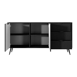 Acheter Buffet 2 portes et 3 tiroirs en MDF - Noir - ELONARIA II de Pascal Morabito