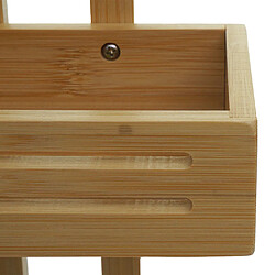 Mendler Tablette de douche HWC-M23, étagère de douche panier de douche organisateur de salle de bain, 2 paniers bambou 69x22x13cm