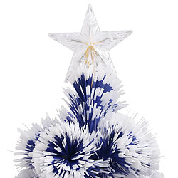 Acheter vidaXL Arbre de Noël artificiel pré-éclairé blanc/bleu fibre optique