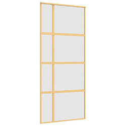 vidaXL Porte coulissante doré 90x205 cm verre ESG dépoli et aluminium