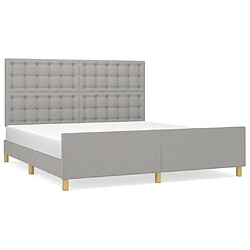 Maison Chic Lit adulte - Cadre Structure de lit avec tête de lit Contemporain Gris clair 160x200 cm Tissu -MN14396