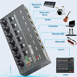 Acheter Table De Mixage 8 Voies Stéréo Mono Compacte Avec Amplificateur Puissant YONIS