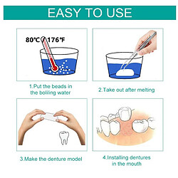 Avis Outil De Réparation Temporaire De Dent De Prothèse Moulable De Placage De Dents De Perles Thermiques 5g