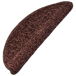 Decoshop26 15 tapis d'escalier marron avec bandes adhésives 65 x 25 cm DEC023571