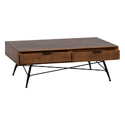 Avis BigBuy Home Table Basse LAGOM Noir Naturel Fer Bois d'hévéa 120 x 60 x 40 cm