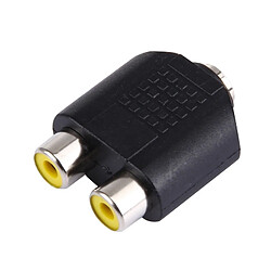 Wewoo Adaptateur noir femelle 3,5 mm à 2 RCA