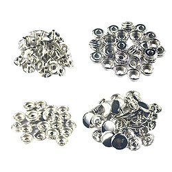 Acheter 50x boutons-pression pour boutons-pression pour veste en cuir Jeans Sac Clouses Silver