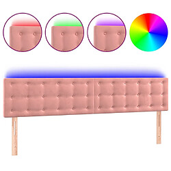 vidaXL Tête de lit à LED Rose 180x5x78/88 cm Velours