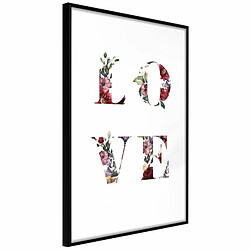 Paris Prix Affiche Murale Encadrée Floral Love 20 x 30 cm Noir