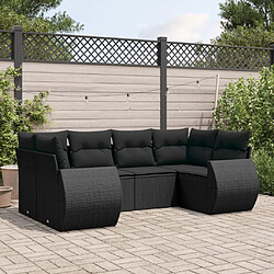 Maison Chic Salon de jardin 6 pcs avec coussins | Ensemble de Table et chaises | Mobilier d'Extérieur noir résine tressée -GKD86574