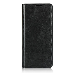 Etui en cuir véritable Cheval fou avec support noir pour votre Sony Xperia 10 II