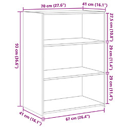 vidaXL Buffet noir 70x41x93 cm bois d'ingénierie pas cher