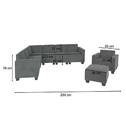 Avis Mendler Modular Sofa-System Ensemble de canapés Lyon 6-2, tissu/textile ~ gris