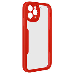 Avizar Coque 360° pour iPhone 11 Pro Dos Rigide Protection Écran Souple Contour rouge