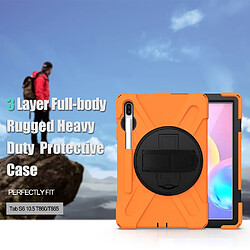 Avis Coque en TPU combo en forme de x avec béquille et dragonne orange pour Samsung Galaxy Tab S6 SM-T860 (Wi-Fi)/T865 (LTE)