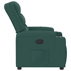 Avis vidaXL Fauteuil inclinable Vert foncé Tissu