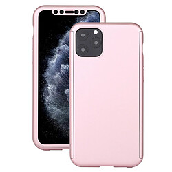 Wewoo Coque Rigide Pour iPhone 11 Pro Shockproof PC Etui de protection à couverture totale avec film en verre trempé Or rose