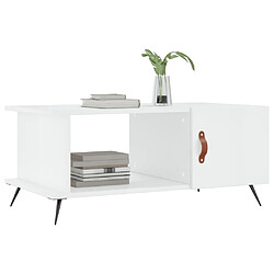 Avis Maison Chic Table basse,Table Console Table d'appoint, Table pour salon Blanc brillant 90x50x40 cm Bois d'ingénierie -MN28198