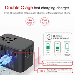 Universal Double type C PD QC USB tout dans un seul adaptateur de chargeur avec l'UE US UN UK AUP Voyage Prise de chargeur d'électricité | Adaptateur de prise internationale