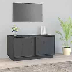 Maison Chic Meuble TV scandinave - Banc TV pour salon Gris 80x35x40,5 cm Bois de pin massif -MN42717