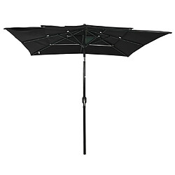 Maison Chic Parasol Jardin | Parasol à 3 niveaux avec mat en aluminium Noir 2,5x2,5 m - GKD30305