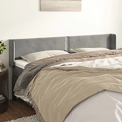 Maison Chic Tête de lit moderne avec oreilles pour chambre - Décoration de lit Gris clair 163x16x78/88 cm Velours -MN68104