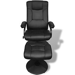 Maison Chic Fauteuil relax,Chair TV avec repose-pied Noir Similicuir -MN91240