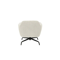 Acheter Inside 75 Fauteuil lounge pivotant à 360° MATEO assise confortable piétement métal noir tissu crème