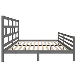 Acheter vidaXL Cadre de lit sans matelas gris bois massif 200x200 cm