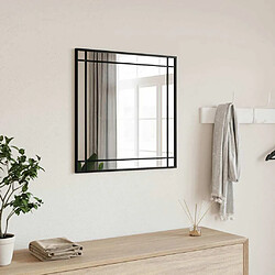 Maison Chic Miroir mural | Miroir Décoration pour Maison Salle de Bain noir 50x50 cm carré fer -GKD88769