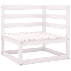 vidaXL Salon de jardin 2 pcs avec coussins Blanc Bois de pin massif