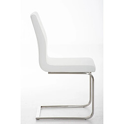 Decoshop26 Chaise de salle à manger x1 design moderne en PVC blanc support en acier inoxydable 10_0001988