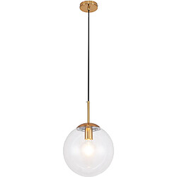 ICONIK INTERIOR Lampe suspension design dorée en verre Transparent