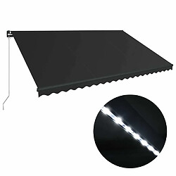 Maison Chic Auvent manuel rétractable,Store manuel de porte avec LED 500x300 cm Anthracite -GKD42595