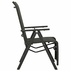 Acheter Maison Chic Lot de 2 Chaises inclinables de jardin - Fauteuil d'extérieur Textilène et aluminium Noir -MN35562