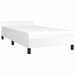 Avis Maison Chic Lit adulte - Cadre Structure de lit avec tête de lit Contemporain Blanc 90x200 cm Similicuir -MN50655