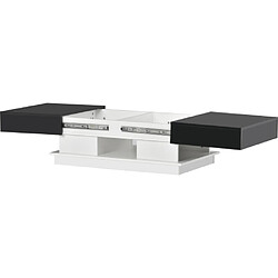 ComfortXL Table Basse Multifonctionnelle Avec Rangement, Table Basse Moderne En Laque Noire pas cher