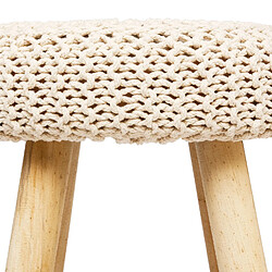 Avis Atmosphera, Createur D'Interieur Tabouret assise tricot Suzette - H. 43 cm - Beige