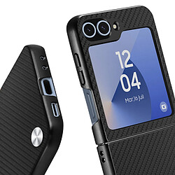 X-Level Coque pour Samsung Galaxy Z Flip 6 Texture Fibre de Carbone Noir pas cher