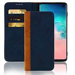 Avizar Housse Galaxy S10 Etui Folio Rangement carte Fonction support Bleu nuit