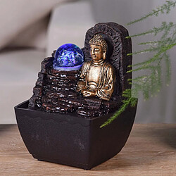 Zen'Arôme Petite fontaine d'intérieure en résine avec LED bouddha Theravada.