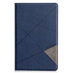 Etui en PU motif géométrique avec support bleu pour votre Samsung Galaxy Tab A 10.5 (2018) T590 T595