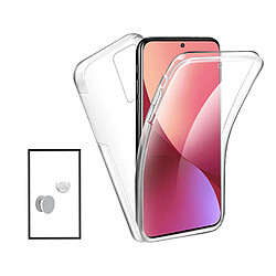 PHONECARE Kit Coque 3x1 360° Impact Protection + 1 GripHolder + 1 Support GripHolder Blanc pour Xiaomi Mi 12 Lite - Transparent/Blanc