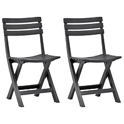 vidaXL Chaises de jardin pliables lot de 2 Plastique Anthracite