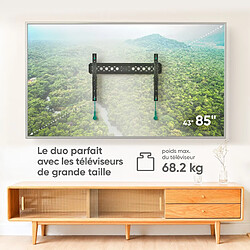 ONKRON Support Mural TV Inclinable pour 43 - 85 Pouces TV & Ecran, Accroche TV Mural Poids jusqu'à 68 kg - Fixation Television Murale VESA 75x75 - VESA 600x400/Support Mural TV Extra Plat TM6-B Noir