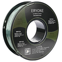 None Filament PLA soie ERYONE pour imprimante 3D 1 kg (2,2 lbs)/bobine - Vert foncé