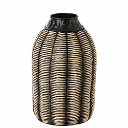 Paris Prix Vase Design en Rotin Corono 55cm Noir & Naturel